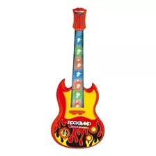 Guitarra Musical Infantil Rock Band Com Música E Luzes