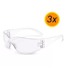 3 Óculos Proteção Segurança Incolor Epi De Sobrepor Premium