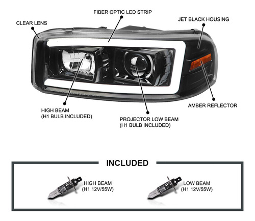 Par Faro Negro Led Gmc Sierra 1500 Classic Denali 2007 6.0l Foto 2