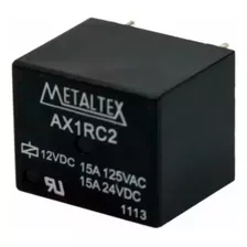 Rele Miniatura 12vdc Ax1rc2 - 15a 125v/15a 24vdc Metaltex *