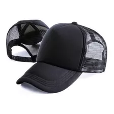 Gorra Trucker Toda Negra P/ Sublimar Cotillon Visera X 1 