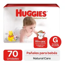 Pañales Huggies Natural Care - Paq 70 Un. - Talla G