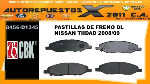 Pastilla De Freno. Nissan Tiidad 08/09 Dl 8456-d1345