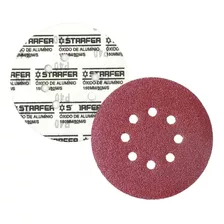 Disco De Lixa Velcro Vermelho 150mm Grão 40 Starfer 50