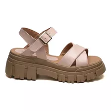 Sandalias Plataforma Mujer Taco Zapatos Eco Cuero Livianos 