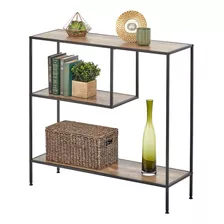 Mdesign Modern Wood Console Table With Shelf - Sturdy Metal 