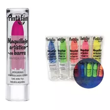 Lápiz Labial Fluor Glow Pinta Cara Maquillaje Brilla Luz Uv 