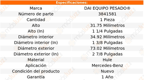 Goma De Amortiguador Hule Para Mod Mercedes Benz Dai Foto 2