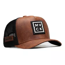 Boné Madrid Trucker Couro Original Mvck Qualidade