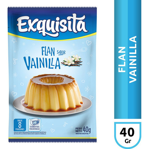 Flan Sabor Vainilla En Sobre Exquisita X 40gr