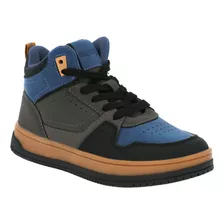 Zapatilla Niño Zigi Gris Con Azul Calpany