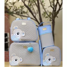 Kit Bolsa Mala Saída Maternidade Bebê Menino Menina 5 Peças