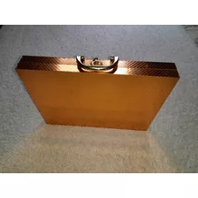 Caja Joyero Dorada, Con Asa Y Seguro