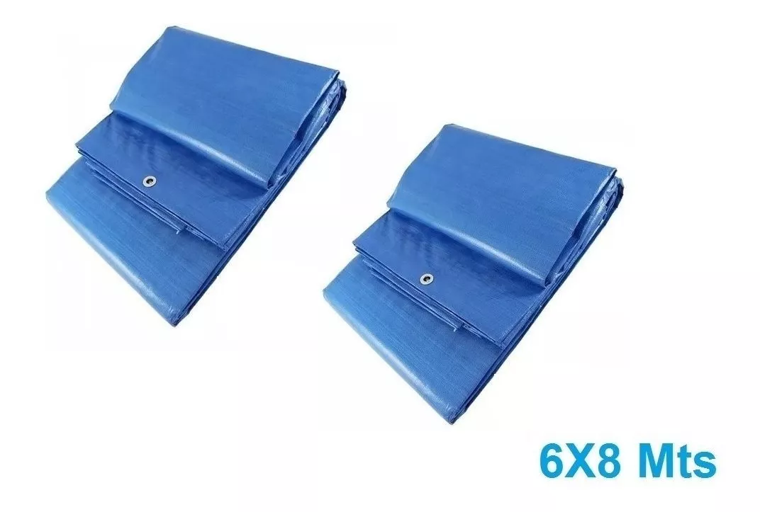 Pack X2 Lona Carpa Multiusos Impermeable Carga 6x8 Metros