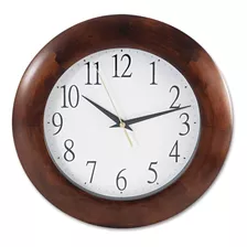 Unv10414 Reloj Redondo De Madera, 12 3/4 , Cereza