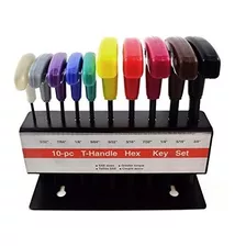 Mckay 10 tamaños De Pc Sae T-handle Hex Key Tool Set: Incluy