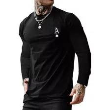 Playera De Hombre Manga Larga Deportivo Golf Camiseta Gym