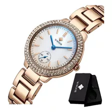 Reloj De Cuarzo Clásico Con Diamantes Simples Para Mujer, De