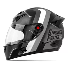 Capacete De Moto Feminino Etceter Stronger Faster Fosco Cor Cinza Tamanho Do Capacete 56