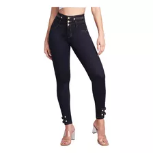 Jeans Dama Seven Súper Skinny Cintura Alta Push Up Azul 