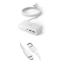 Cargador Anker 521 Usb C 30w 3 Salidas Cable 5' Y Cable