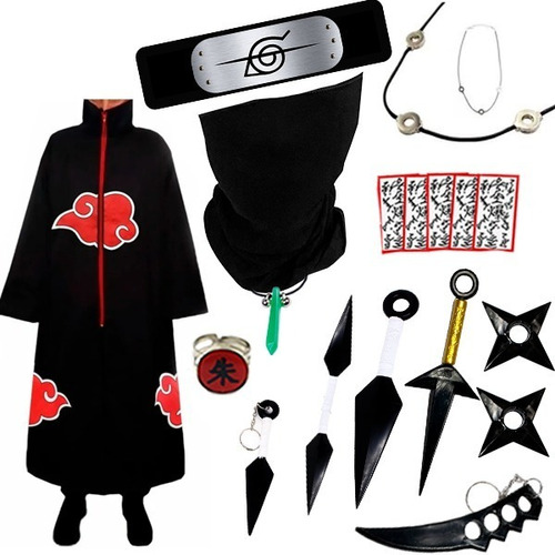 Kit Kunai Naruto Máscara Tobi Anel Akatsuki Pain Hidan