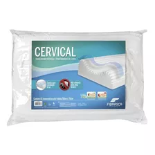 Travesseiro Cervical Ortopédico Lavável 59x39cm Fibrasca Cor Branco