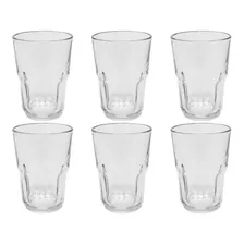 Juego De Vasos De Vidrio Durax Genesis 410 Cc X 6 Unidades Color Transparente