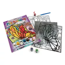 Kit Pintura Metálica Número Mariposa Flores Libelula Vitral