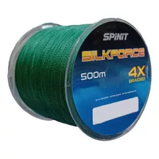 Bobina Multifilamento Spinit 4x 16 Mm 4 Hebras 20 Lb 500 Mts Color Verde Musgo