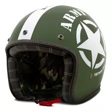 Capacete Aberto Moto Fosco Custom Army Etceter