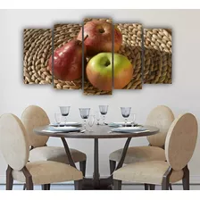 Cuadro De Manzana Pera Decoración Cocina Comedor De 5 Piezas