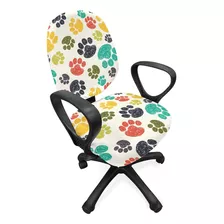 Ambesonne Dog Lover Office Chair Funda, Garabatos De Huella 