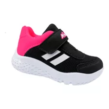 Tênis Esportivo Infantil Feminino Minipé Preto/pink