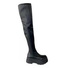 Botas Bucanera Borcego Elastizado Cuero Gamuza Taco 5,5 Cm 