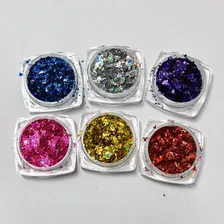 Colección De 6 Glitters Para Decoración De Uñas - (2g C/u) 