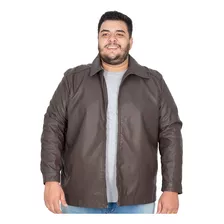 Jaqueta Courino Poliuretano Plus Size Masculina Tradicional