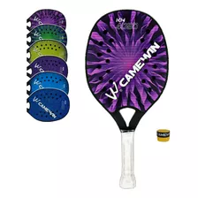 Raquete Beach Tennis Camewin Plastico Leve Kn4050 Roxo Claro