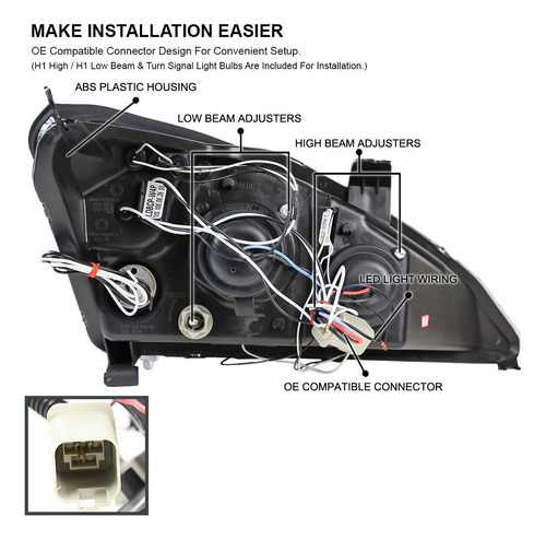 Par Faro Led Ford Focus Zts 2003 2.0l Foto 3