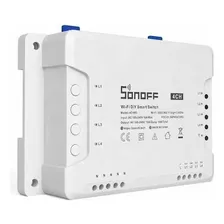 Sonoff 4 Canais Wifi Interruptor Inteligente App Android Ios - Automação Residencial Compatível Com Google Home / Alexa