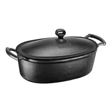 Cazuela Negra Ovalada De 5 Litros Con Tapa De Hierro, Sartén Para Minería, Color Negro