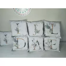 11 Almohadones Personalizados 30x30 Iniciales Nombres Souven