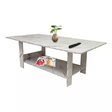 Mesa Ratona Madera Mdf Simil Mármol Negro Blanco Marrón