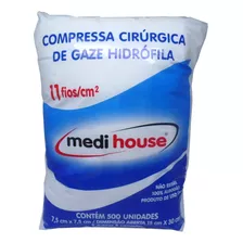 Compressa De Gaze Cirúrgica Hidrofila 11 Fios 500 Und