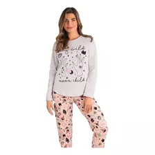 Pijama Mujer Lencatex Art 21366 Invierno Jersey De Algodón