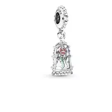 Charm Pandora Rosa Encantada Bella Y Bestia Plata Ale 925