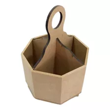 Porta Talher De Cozinha Oitavado Giratório Mdf - 4 Divisões