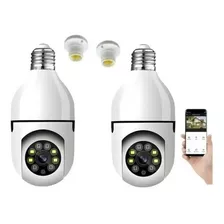 Ampolleta Con Cámara 2 Unidad Seguridad Panorámica Wifi 360