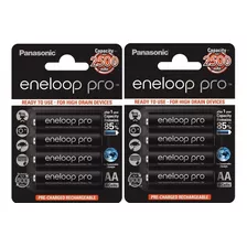 8 Pilhas Panasonic Eneloop Pro Aa Recarregáveis 2500 Mah 