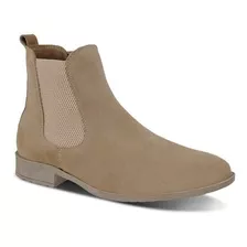 Bota Masculina Chelsea Boots Slim Em Couro Camurça Legitimo